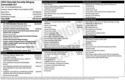 2022 Chevrolet Corvette Stingray 3LT