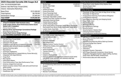 2025 Chevrolet Corvette Z06 2LZ