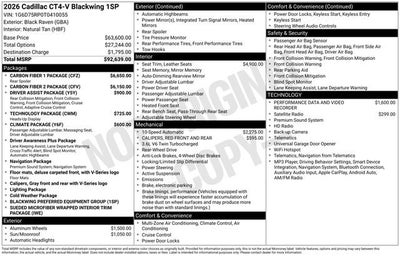 2026 Cadillac CT4-V V-Series Blackwing