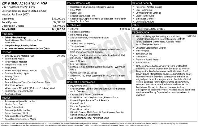 2019 GMC Acadia SLT