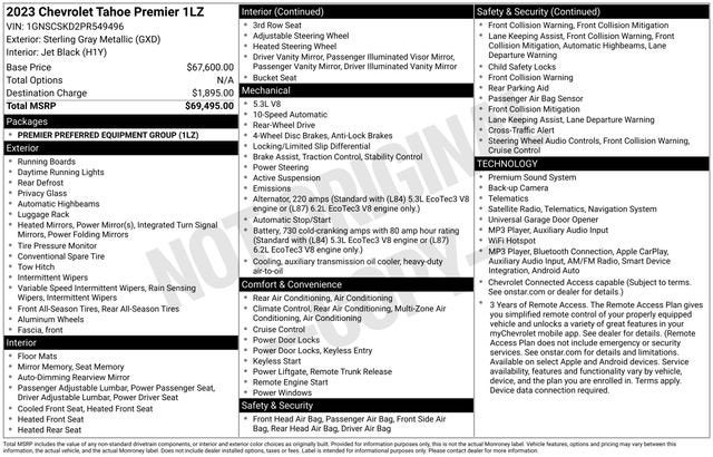 2023 Chevrolet Tahoe Premier