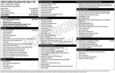 2026 Cadillac ESCALADE IQL Sport