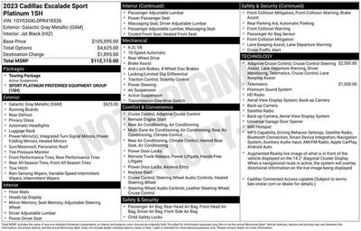 2023 Cadillac Escalade Sport Platinum