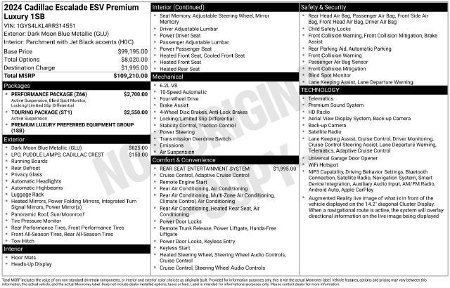 2024 Cadillac Escalade ESV Premium Luxury
