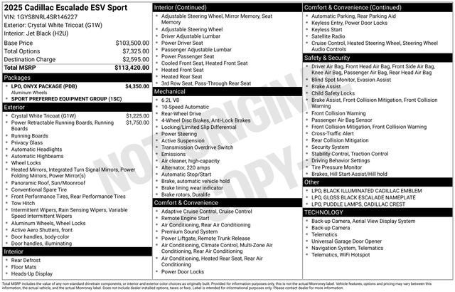 2025 Cadillac Escalade ESV Sport