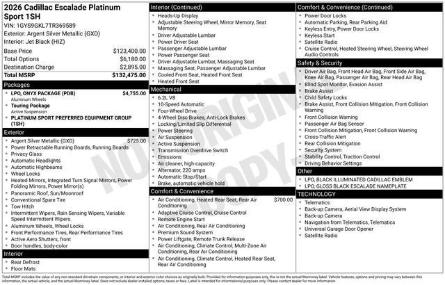 2026 Cadillac Escalade Platinum Sport