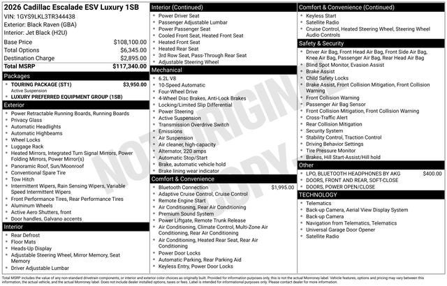 2026 Cadillac Escalade ESV Luxury