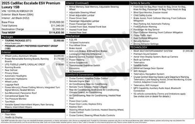 2025 Cadillac Escalade ESV Premium Luxury