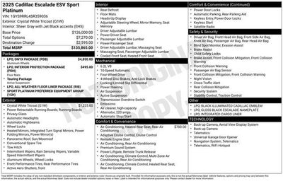 2025 Cadillac Escalade ESV Sport Platinum