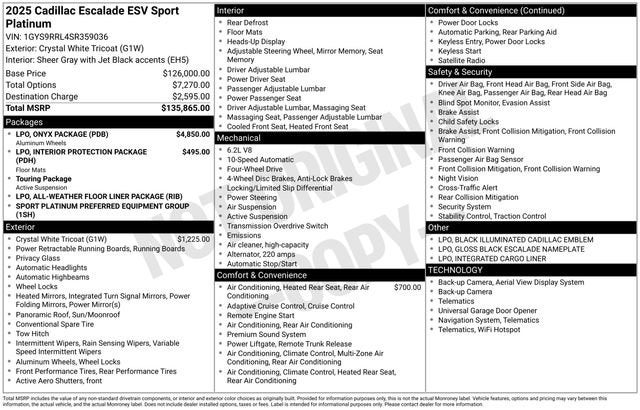 2025 Cadillac Escalade ESV Sport Platinum