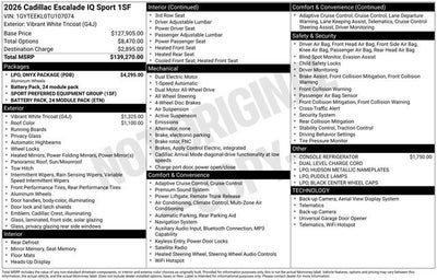 2026 Cadillac ESCALADE IQ Sport