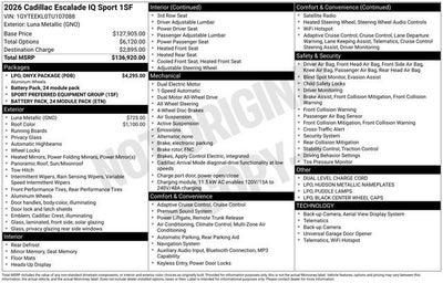 2026 Cadillac ESCALADE IQ Sport