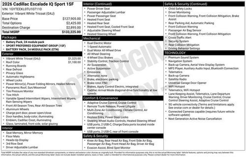 2026 Cadillac ESCALADE IQ Sport