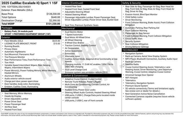 2025 Cadillac ESCALADE IQ Sport 1
