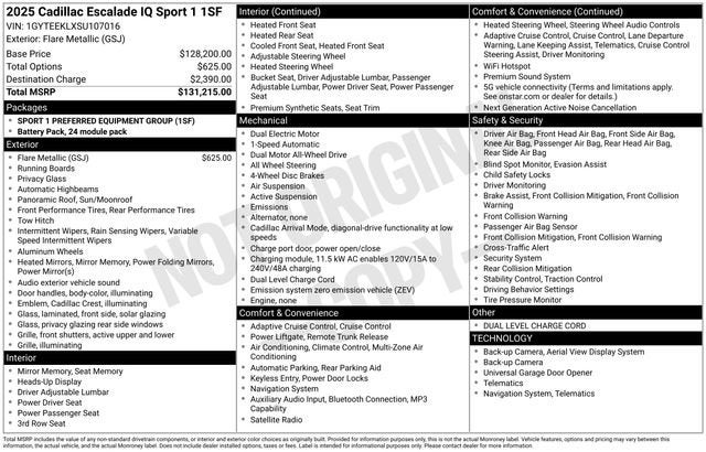 2025 Cadillac ESCALADE IQ Sport 1