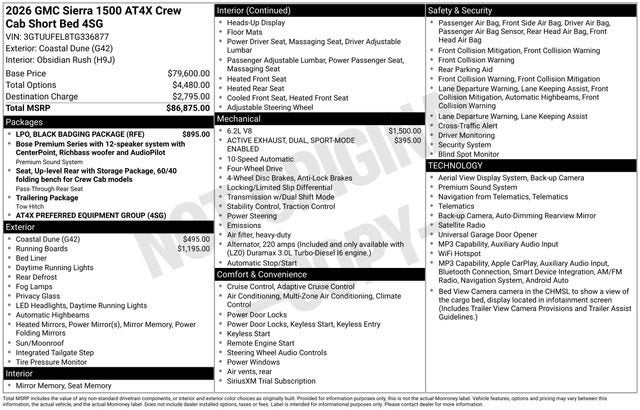 2026 GMC Sierra 1500 AT4X
