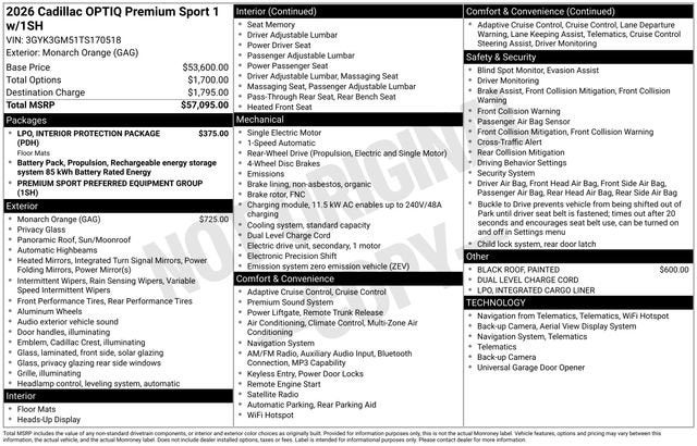 2026 Cadillac OPTIQ Premium Sport