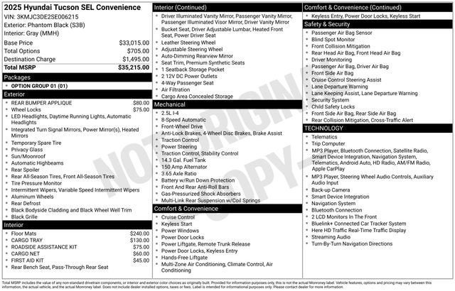 2025 Hyundai Tucson SEL Convenience