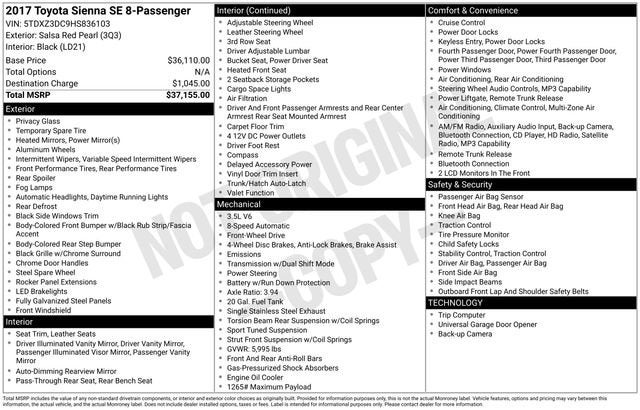 2017 Toyota Sienna SE