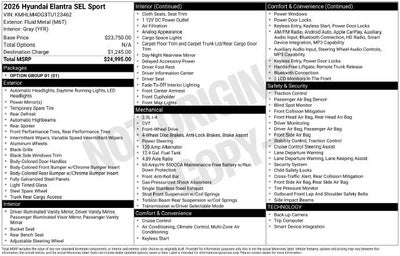 2026 Hyundai Elantra SEL Sport