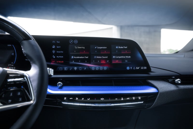 The 2026 OPTIQ-V Display Screen Displaying the V-Mode Settings | Ed Morse Bayview Cadillac Fort Lauderdale FL in Fort Lauderdale FL