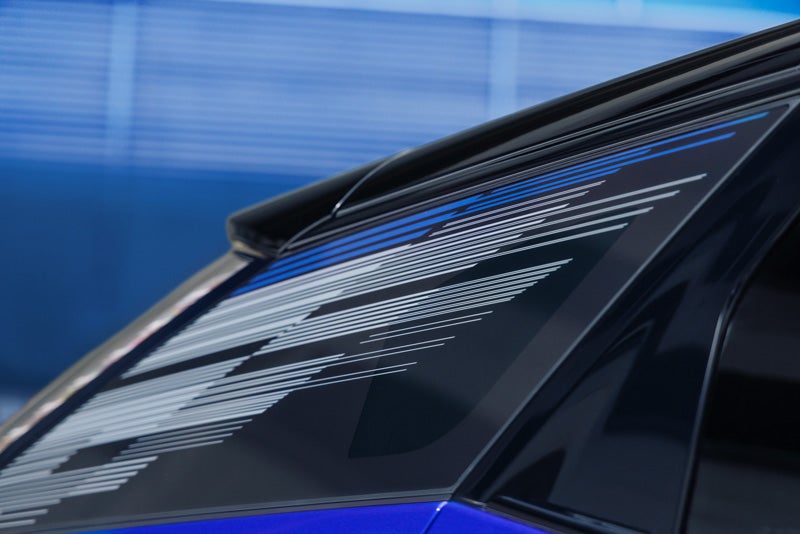 Close-up of the Modern Pattern on the 2026 OPTIQ-V Rear Quarter Glass | Ed Morse Bayview Cadillac Fort Lauderdale FL in Fort Lauderdale FL