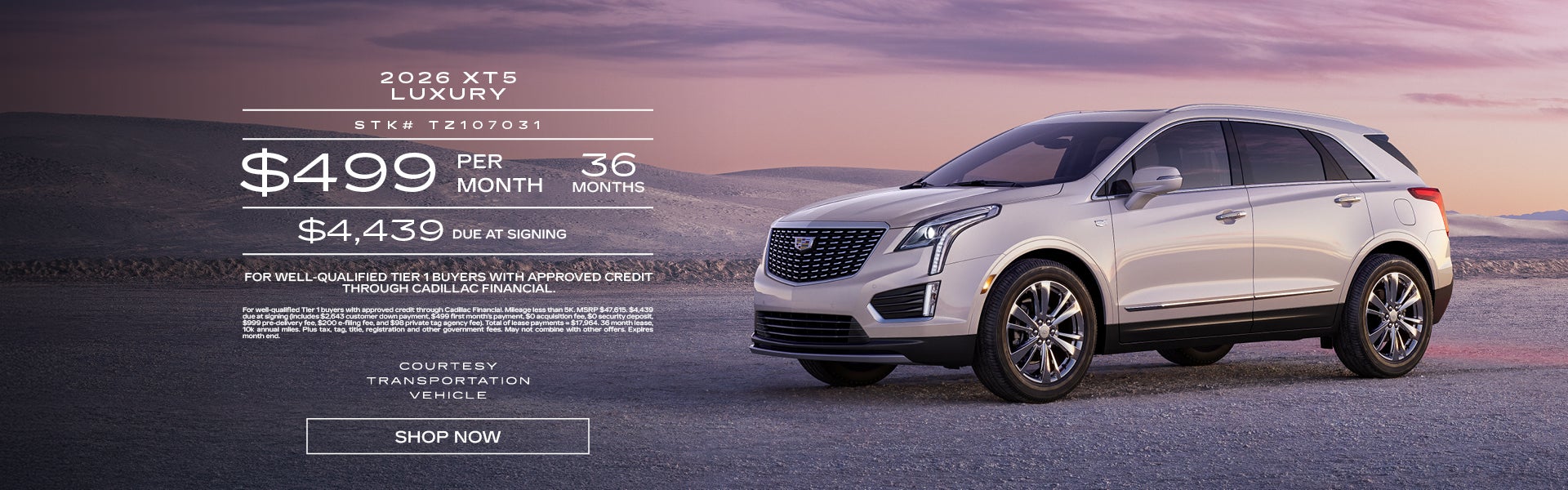 Courtesy 2026 XT5 Luxury