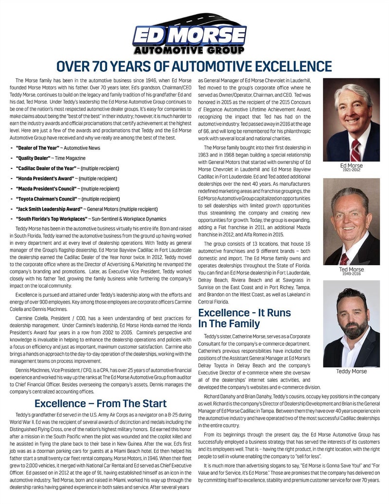 Ed Morse Bayview Cadillac Fort Lauderdale FL family collage and info about the dealership